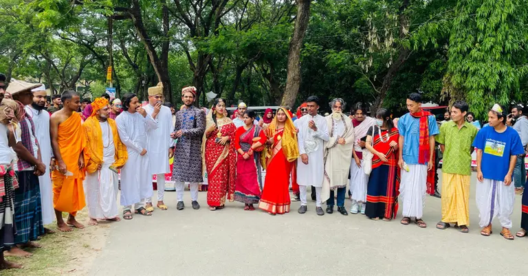 ইবিতে নববর্ষ উদযাপন। ছবি: এখন টিভি